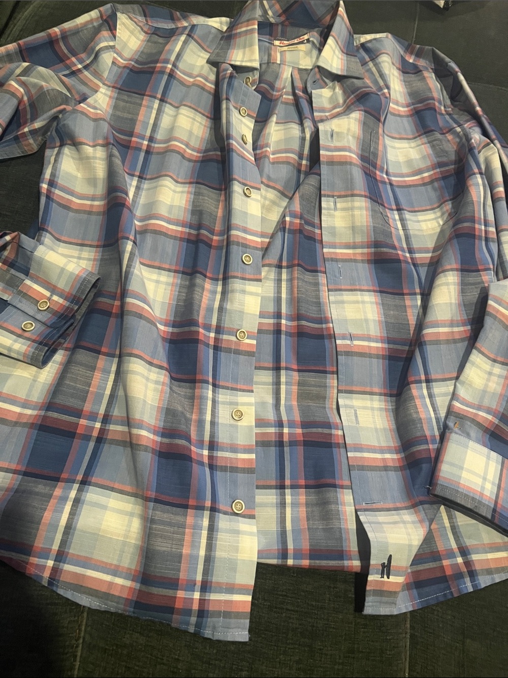 johnnie-O Blue, White & Red Plaid Button-Down Shirt “Hangin’ Out”
